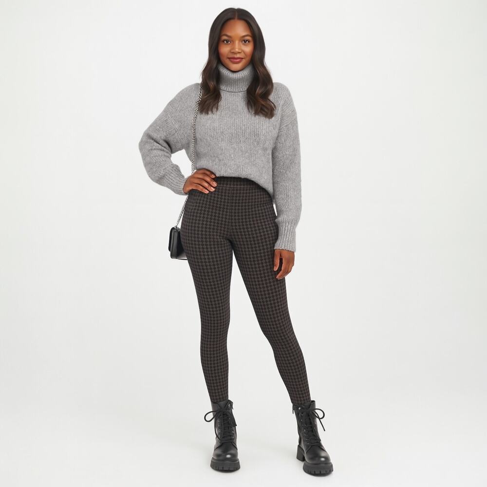 Spanx Ankle Jean-ish Leggings in Houndstooth Print Size M